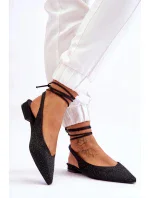 Dámske šnurovacie baleríny 22-297 model 178022 Black - Stephan Paris