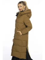 Dlouhá hnědá vypasovaná dámská zimní bunda model 21247561 - Ann Gissy