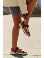 Dámské sandály na suchý zip model 21694713 bordové - D.Franklin