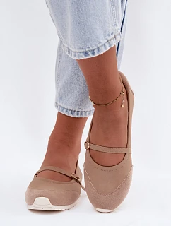Športové baleríny s opaskom Beige Charmy
