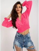 Bluzka DHJ BZ model 18484466 fluo różowy - FPrice Bluzka DHJ BZ model 18484466 fluo różowy - FPrice