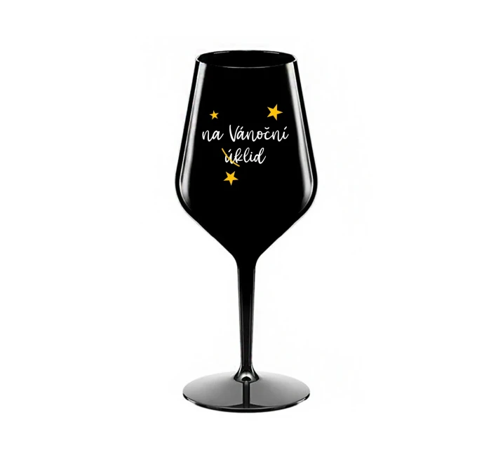 NA VÁNOČNÍ ÚKLID - černá nerozbitná sklenice na víno 470 ml NA VÁNOČNÍ ÚKLID - černá nerozbitná sklenice na víno 470 ml