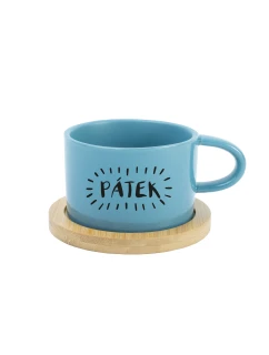 PÁTEK - modrý hrníček makronka 200 ml