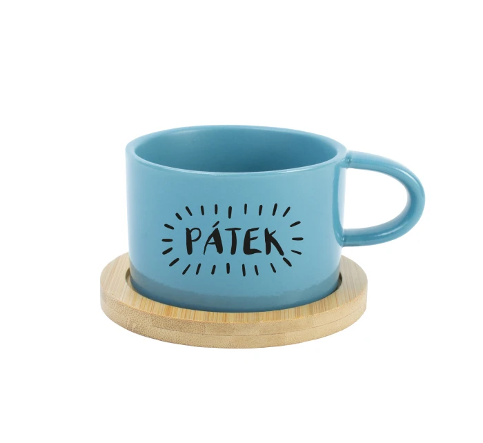 PÁTEK - modrý hrníček makronka 200 ml