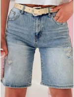 Dámské džínové šortky s páskem modré model 21987575 - Dstreet