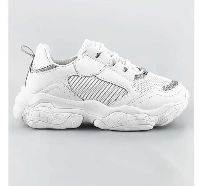 Biele dámske šnurovacie tenisky "sneakers" (172)