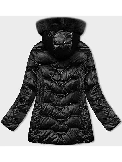 Černá zimní bunda s odepínací kapucí model 21246719 - S'WEST Černá zimní bunda s odepínací kapucí model 21246719 - S'WEST