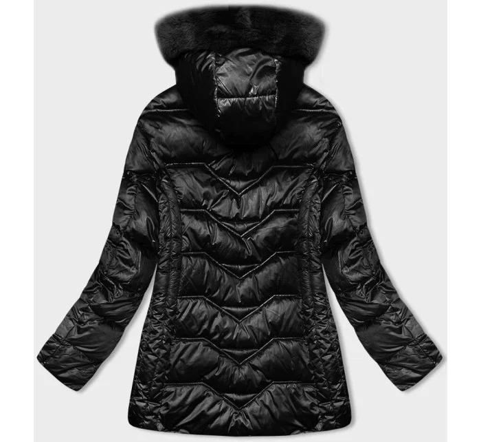 Černá zimní bunda s odepínací kapucí model 21246719 - S'WEST