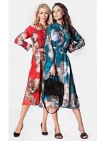 Červené košeľové šaty s dĺžkou do polovice lýtok pre ženy Ann Gissy (XY202113)