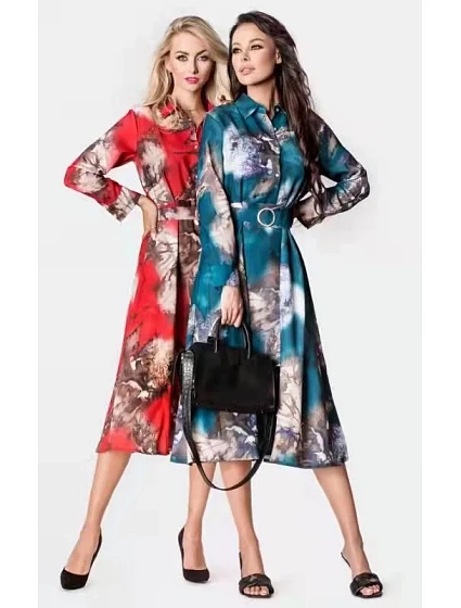 Červené dámské košilové šaty v délce do  model 19530885 - Ann Gissy