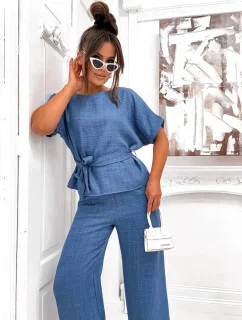 Svetlomodrá dámska letná dvojdielna súprava (82198)