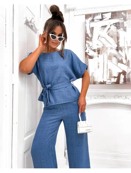 Svetlomodrá dámska letná dvojdielna súprava (82198)