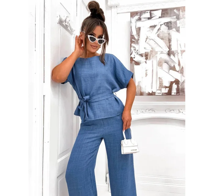 Svetlomodrá dámska letná dvojdielna súprava (82198)