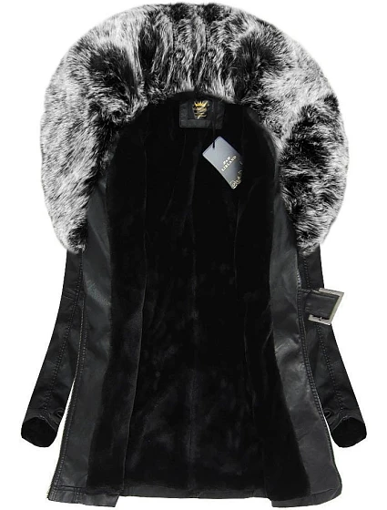 kabát z ekologické kůže s límcem model 21719182 - Libland