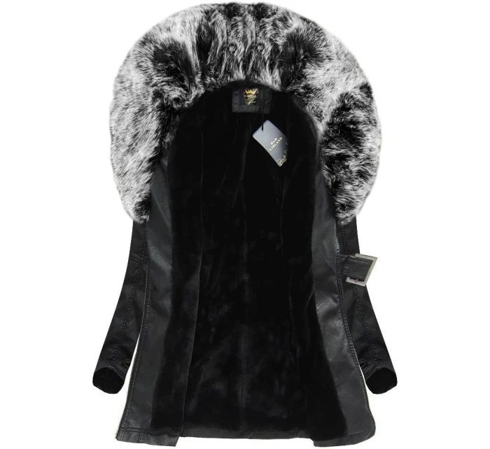 kabát z ekologické kůže s límcem model 21719182 - Libland