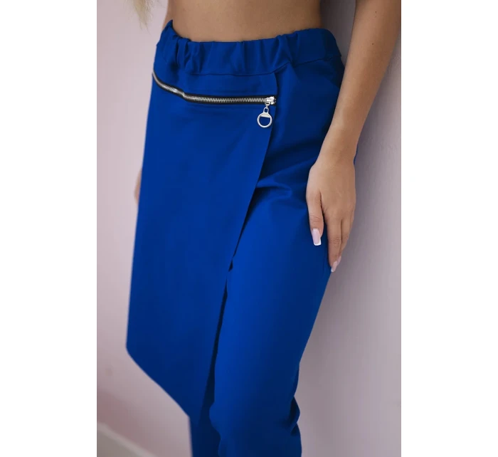 Punto Milano Zimní kalhoty s ozdobným zipem chrpově modrá Punto Milano Zimní kalhoty s ozdobným zipem chrpově modrá