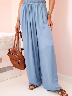 Široké dámské viskózové kalhoty s elastickým pasem z model 21117193 - K-Fashion
