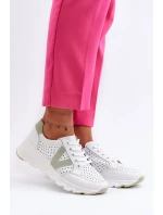 Dámské kožené lehké sportovní boty béžové model 21655443 - VINCEZA