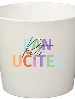 Bílý keramický květináč pro paní učitelku/pana učitele - velký