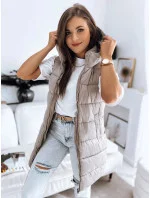 Dámská prošívaná vesta béžová model 20182832 - Dstreet Dámská prošívaná vesta béžová model 20182832 - Dstreet