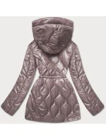 Dámska bunda vo farbe cappucino s ozdobnou podšívkou (BH2182)