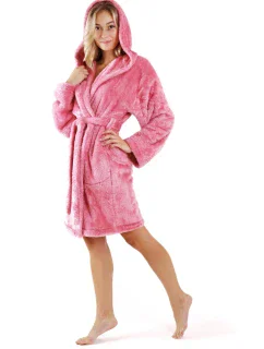 Dámsky župan Lilly extra s kapucňou 3/4 3320 jedna veľkosť staroružová - Vestis