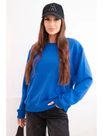 Dámska mikina z elastického bavlneného materiálu s okrúhlym výstrihom biela