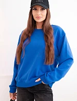 Dámska mikina z elastického bavlneného materiálu s okrúhlym výstrihom biela