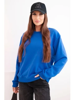 Dámska mikina z elastického bavlneného materiálu s okrúhlym výstrihom biela