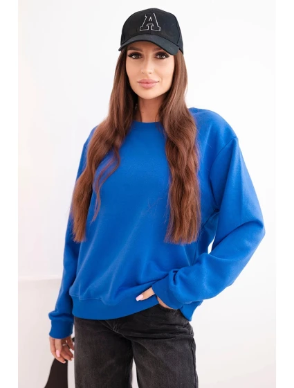 Dámska mikina z elastického bavlneného materiálu s okrúhlym výstrihom biela