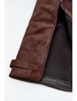 Dámske zateplené čižmy s podrážkou a zrolovanou holennou časťou Evyra - čokoládová, eko semiš Dámske zateplené čižmy s podrážkou a zrolovanou holennou časťou Evyra - čokoládová, eko semiš