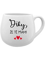 HRNEK DÍKY, ŽE TĚ MÁM - bílý keramický hrníček 300 ml