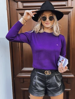 Dámsky klasický sveter REGALIA tmavo fialový FashionStreet MY2103