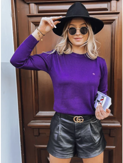 Dámský klasický svetr tmavě fialový Dstreet model 21970960 - FashionStreet