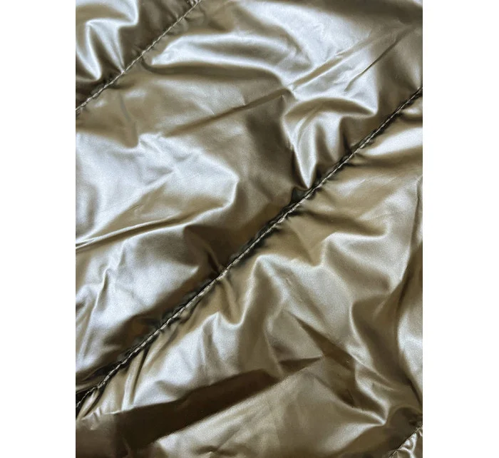 Zlatá dámska vesta s asymetrickým zipsom (16M9117-403)