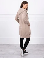 Mikina s kapucňou tmavo béžová