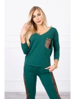 Sada s leopardím potiskem zelená