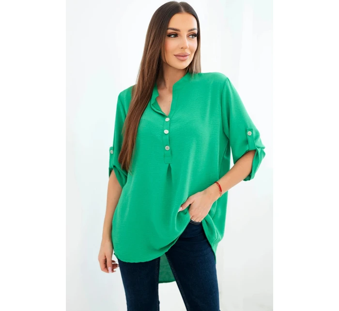 Halenka s delším zadním dílem zelená