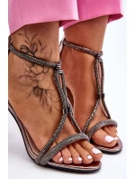 Elegantní Sandály Na Vysokém Podpatku Se stříbrne model 21609922 - S.Barski