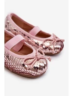 Balerinki Dziecięce Ozdobione Cekinami Różowe Weries Balerinki Dziecięce Ozdobione Cekinami Różowe Weries