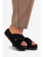 Dámské sandály na platformě s pásky černé model 21696086 - Boto