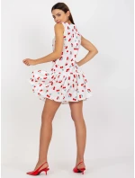 Sukienka LK SK biało czerwony model 21141992 - FPrice Sukienka LK SK biało czerwony model 21141992 - FPrice