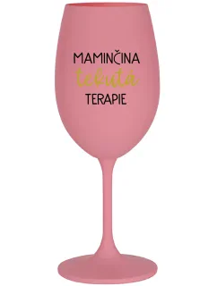 Mamičkina tekutá terapia - ružový pohár na víno 350 ml