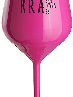BEAUTIFUL QUEEN OF BEAUTY - ružový nerozbitný pohár na víno 470 ml