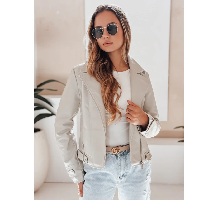 Dámska kožená bunda DARKGLORY sivá FashionStreet TY5216