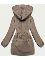 Béžová dámska bunda parka s kapucňou (B8121-12)