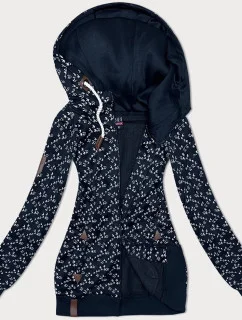 Tmavomodrá mikina s kapucňou a lastovičkami (2309)