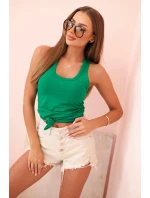 Dámská tílko z bavlny s kulatým výstřihem zelená Dámská tílko z bavlny s kulatým výstřihem zelená
