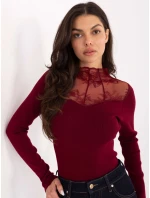 Sweter PM SW model 21771736 bordowy - FPrice Sweter PM SW model 21771736 bordowy - FPrice