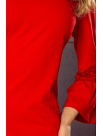 Šaty s ozdobnými rukávmi Numoco MARGARET - červené